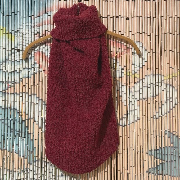 Barefoot Dreams COZYCHIC Ribbed Pet Sweater, Cranberry, Large - Picture 1 of 16